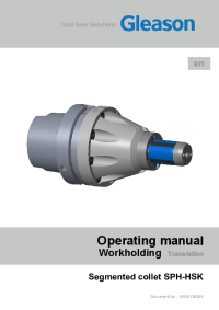 Operating Manual - Segmented Collet SPH-HSK - Doc No: 10000156264