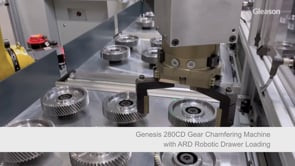 Genesis 280CD Gear Chamfering Machine with ARD Robotic Drawer Loading