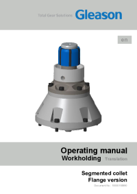 Operating Manual - Segmented Collet - Flange Version - Doc No: 10000155890