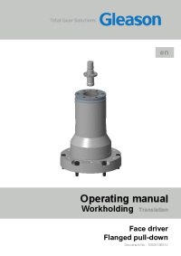 Operating Manual - Face Driver - Flanged Pull-Down - Doc No: 10000158313