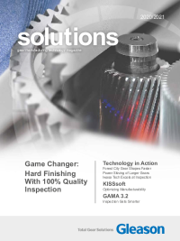 Solutions 2020/2021 - Gear and transmission design including new e-drive concepts, fast and flexible gear shaping, Power Skiving of larger gears, hard finishing with 100% in-process gear inspection, bevel gear grinding, new Pitch Line workholding, GAMA 3.2 inspection software, Gleason Connect Cloud, Gear Trainer Webinars, Gear Calculator App and customer success stories.